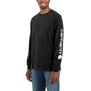 Mens Carhartt Logo-Sleeve Long Sleeve Graphic Tshirt